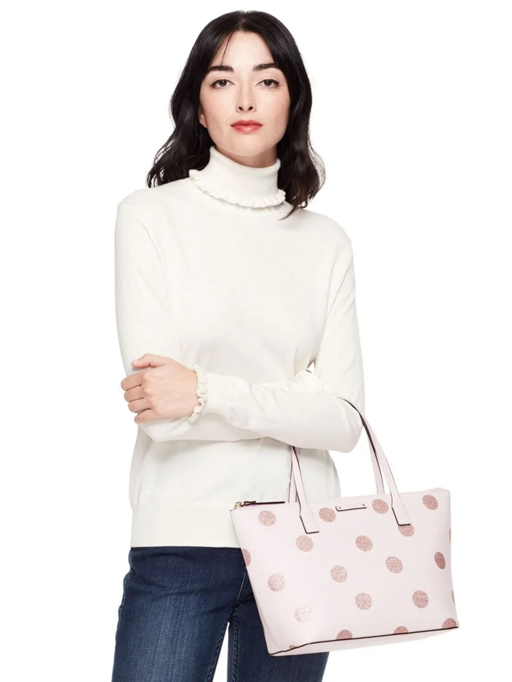 Kate Spade | Haven Lane Hani Plum Dawn Glitter Polka Dots Tote